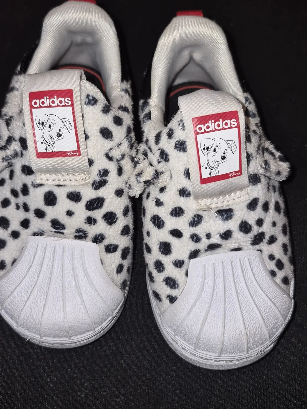 adidas Kids Dalmatian Slip-On Sneakers - White with Black Spots